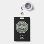 Mexican Aztec Sun Stone Mayan Calendar 1 Badge (Voorzijde met uittrekbare clip)