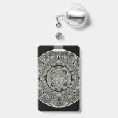Mexican Aztec Sun Stone Mayan Calendar 1 Badge (Achterkant met uittrekbare clip)