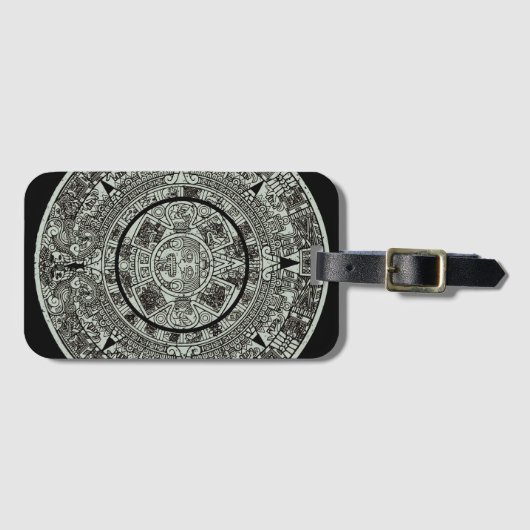 Mexican Aztec Sun Stone Mayan Calendar 1 Bagagelabel (Voorkant (horizontaal))