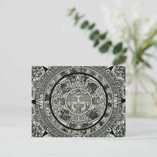 Mexican Aztec Sun Stone Mayan Calendar 1 Briefkaart (Staand voorkant)