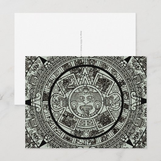 Mexican Aztec Sun Stone Mayan Calendar 1 Briefkaart (Voorkant / Achterkant)