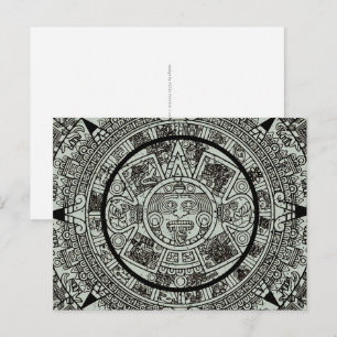 Mexican Aztec Sun Stone Mayan Calendar 1 Briefkaart