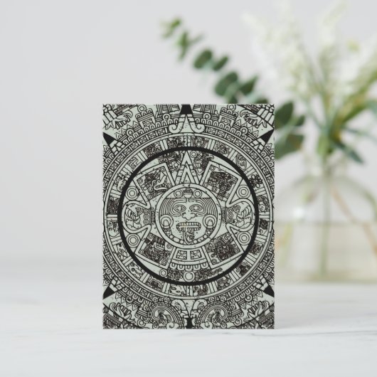 Mexican Aztec Sun Stone Mayan Calendar 1 Briefkaart (Staand voorkant)