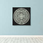 Mexican Aztec Sun Stone Mayan Calendar 1 Canvas Afdruk (Insitu (Houten vloer))