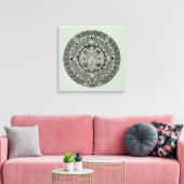 Mexican Aztec Sun Stone Mayan Calendar 1 Canvas Afdruk (Insitu (Woonkamer))