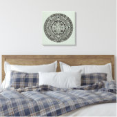 Mexican Aztec Sun Stone Mayan Calendar 1 Canvas Afdruk (Insitu (Slaapkamer))