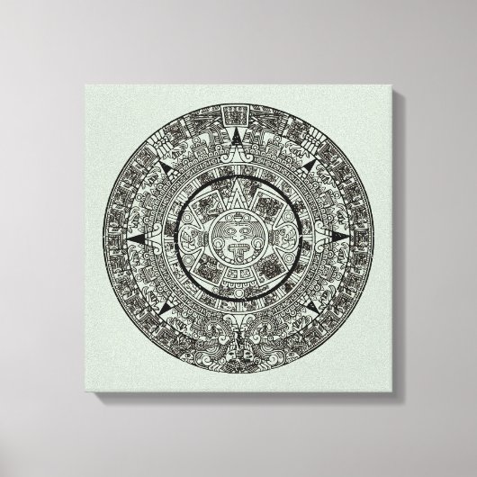 Mexican Aztec Sun Stone Mayan Calendar 1 Canvas Afdruk (Voorkant)