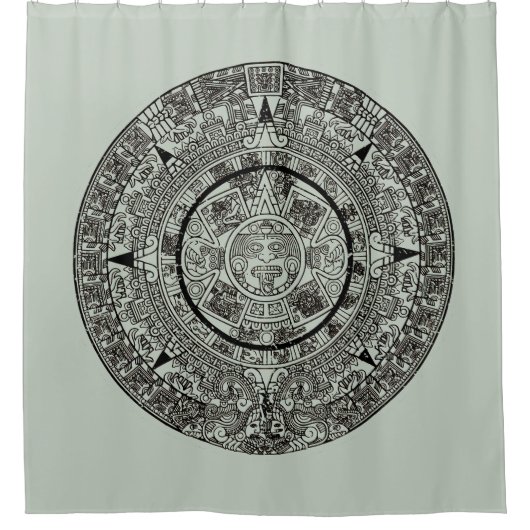 Mexican Aztec Sun Stone Mayan Calendar 1 Douchegordijn (Voorkant)