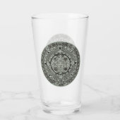 Mexican Aztec Sun Stone Mayan Calendar 1 Glas (Achterkant)