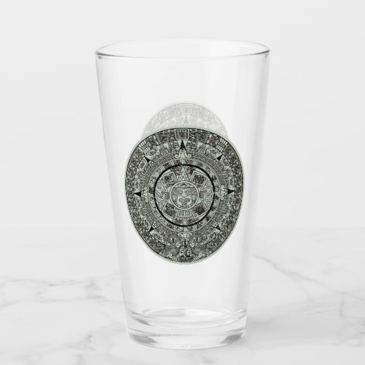 Mexican Aztec Sun Stone Mayan Calendar 1 Glas (Voorkant)