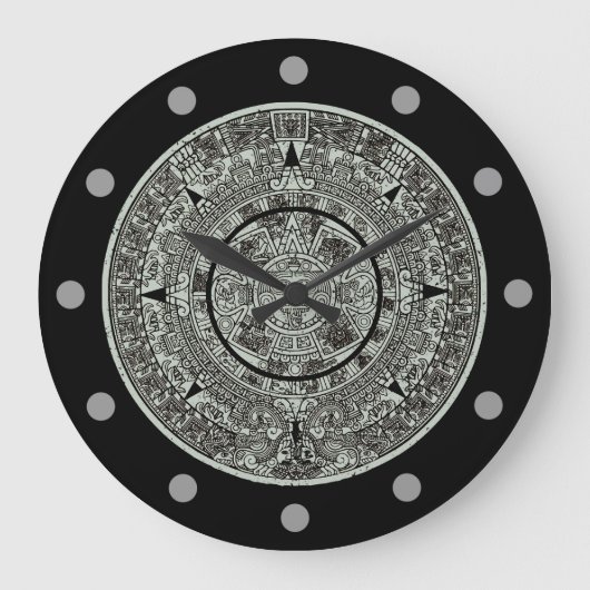 Mexican Aztec Sun Stone Mayan Calendar 1 Grote Klok (Voorkant)