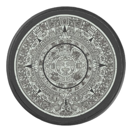 Mexican Aztec Sun Stone Mayan Calendar 1 Hockey Puck (Voorkant)