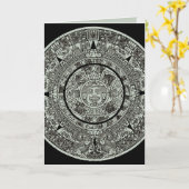 Mexican Aztec Sun Stone Mayan Calendar 1 Kaart (Gele Bloem)