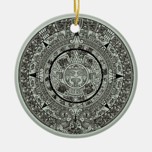 Mexican Aztec Sun Stone Mayan Calendar 1 Keramisch Ornament (Voorkant)