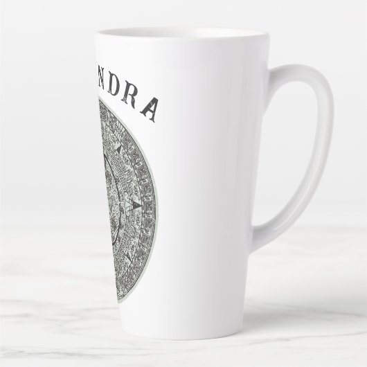 Mexican Aztec Sun Stone Mayan Calendar 1 Latte Mok (Rechts)