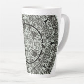 Mexican Aztec Sun Stone Mayan Calendar 1 Latte Mok (Rechterhoek)