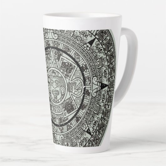 Mexican Aztec Sun Stone Mayan Calendar 1 Latte Mok (Rechterhoek)