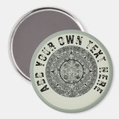 Mexican Aztec Sun Stone Mayan Calendar 1 Magneet (Voorkant / Achterkant)