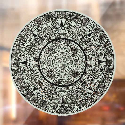 Mexican Aztec Sun Stone Mayan Calendar 1 Raamsticker (Vel 2)