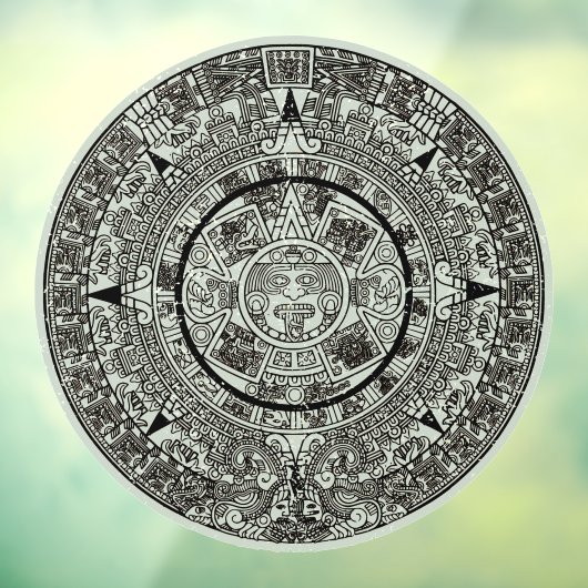 Mexican Aztec Sun Stone Mayan Calendar 1 Raamsticker (Vel 3)