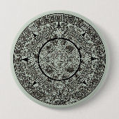 Mexican Aztec Sun Stone Mayan Calendar 1 Ronde Button 4,0 Cm (Voorkant)