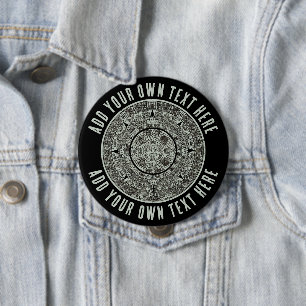 Mexican Aztec Sun Stone Mayan Calendar 1 Ronde Button 4,0 Cm