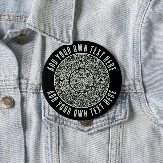 Mexican Aztec Sun Stone Mayan Calendar 1 Ronde Button 4,0 Cm (In situ)