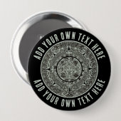Mexican Aztec Sun Stone Mayan Calendar 1 Ronde Button 4,0 Cm (Voorkant /achterkant)