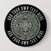 Mexican Aztec Sun Stone Mayan Calendar 1 Ronde Button 4,0 Cm (Voorkant)