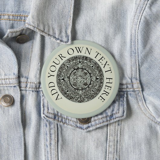 Mexican Aztec Sun Stone Mayan Calendar 1 Ronde Button 4,0 Cm (In situ)