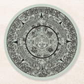Mexican Aztec Sun Stone Mayan Calendar 1 Ronde Kartonnen Onderzetter (Voorkant)