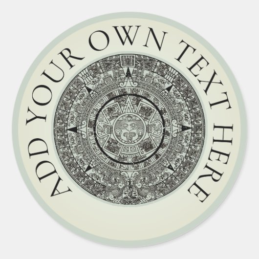 Mexican Aztec Sun Stone Mayan Calendar 1 Ronde Sticker (Voorkant)