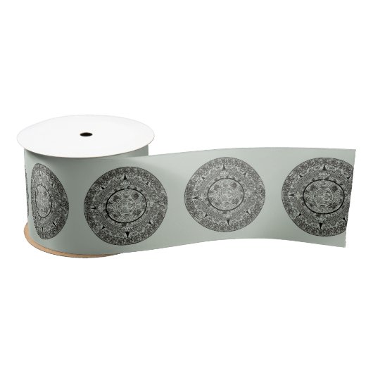 Mexican Aztec Sun Stone Mayan Calendar 1 Satijnen Lint (Spoel)