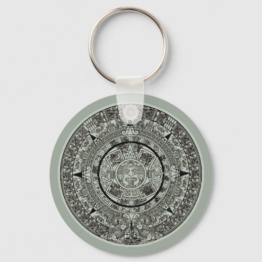 Mexican Aztec Sun Stone Mayan Calendar 1 Sleutelhanger (Voorkant)