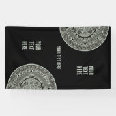Mexican Aztec Sun Stone Mayan Calendar 1 Spandoek (Horizontaal)
