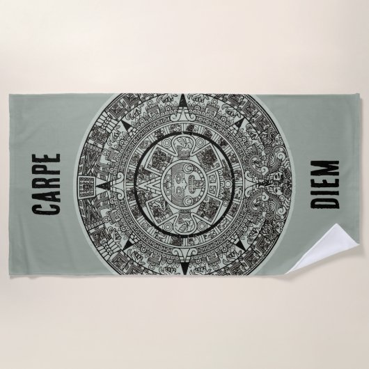 Mexican Aztec Sun Stone Mayan Calendar 1 Strandlaken (Voorkant)