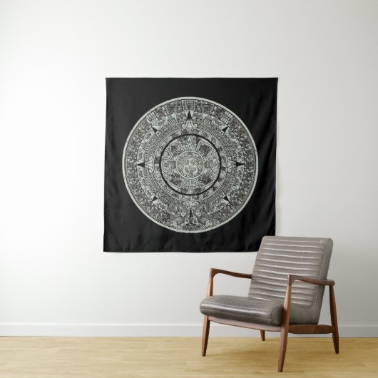 Mexican Aztec Sun Stone Mayan Calendar 1 Wandkleed (In situ)