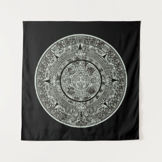 Mexican Aztec Sun Stone Mayan Calendar 1 Wandkleed (Voorkant)