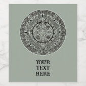 Mexican Aztec Sun Stone Mayan Calendar 1 Wijn Etiket (Enkel label)