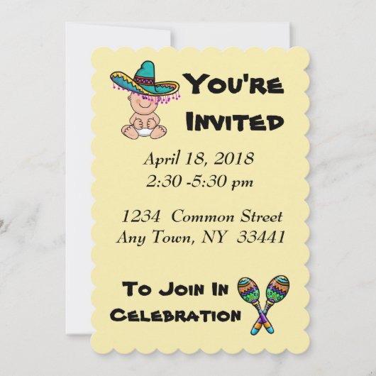 Mexican Baby shower Invitation to Customize Kaart (Voorkant)