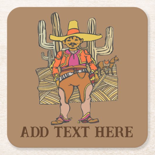Mexican Bandit, add text, Onderzetter (Voorkant)