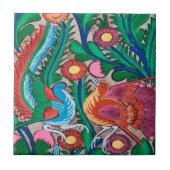 MEXICAN BIRDS heldere kleurrijke kunst Tegeltje (Voorkant)