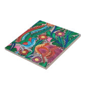 MEXICAN BIRDS heldere kleurrijke kunst Tegeltje (Zijkant)