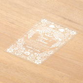 Mexican Birds Otomi Floral Fiesta Wedding Acryl Uitnodigingen (Laagn)