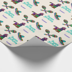 Mexican Birthday of Fiesta Gift Wrap personalize Cadeaupapier