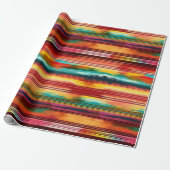 Mexican Blanket Fiesta Stripe Waterverf Sarape Cadeaupapier (Uitgerold)