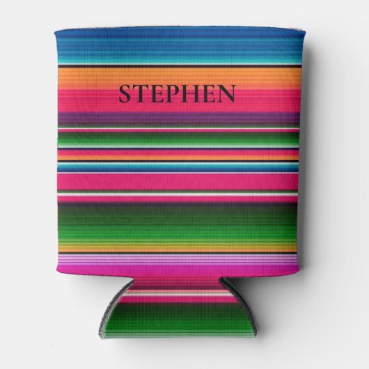 Mexican Blanket Fiesta Stripes Colorful Custom Blikjeskoeler (Voorkant)
