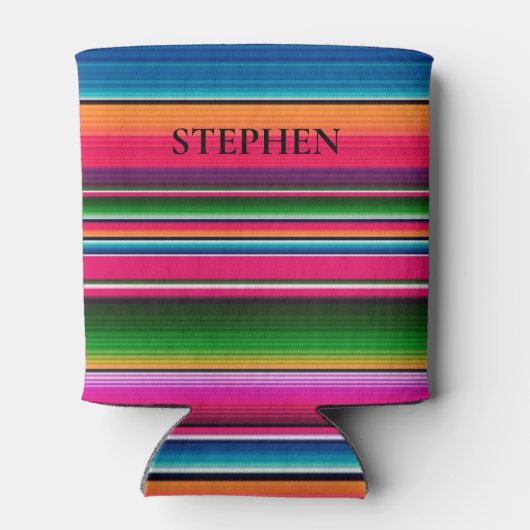 Mexican Blanket Fiesta Stripes Colorful Custom Blikjeskoeler (Achterkant)