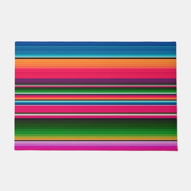 Mexican Blanket Fiesta Stripes Colorful Sarape Deurmat (Voorkant)