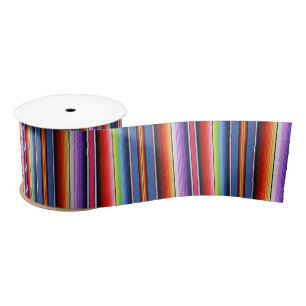 Mexican Blanket Fiesta Stripes Serape Rainbow Satijnen Lint